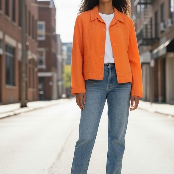 Tuzzi Jackets & Blazers - Tuzzi Brand Orange Jean Jacket for Women